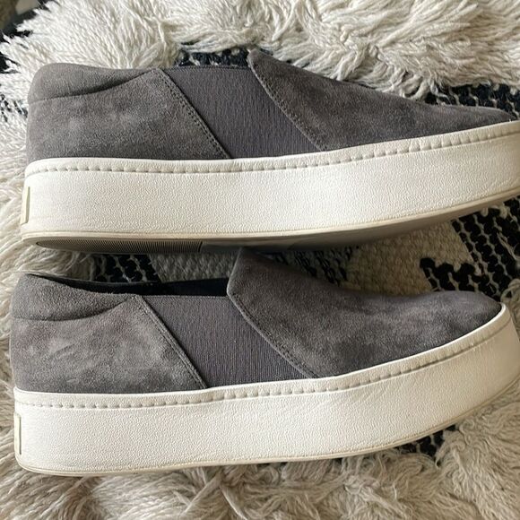 Vince size 7.5 grey suede warren sneakers - Picture 2 of 4
